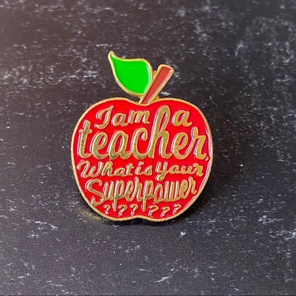 Teacher Red Apple Enamel Pin/ Brooch